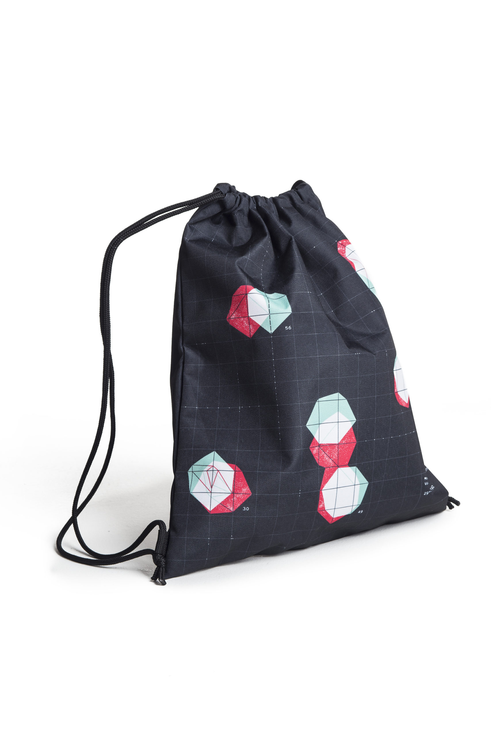 Polygon Print Drawstring Bag