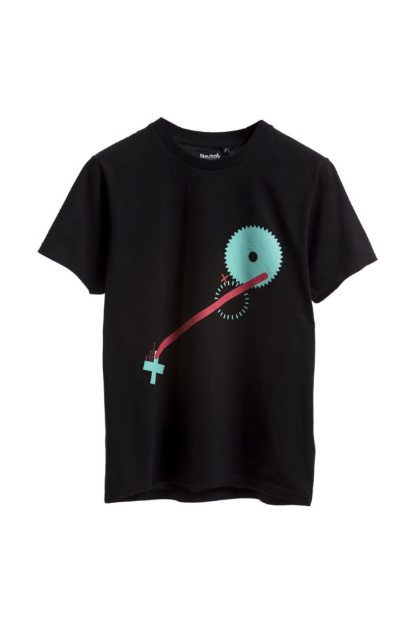 Black Machine Print T-shirt short sleeve