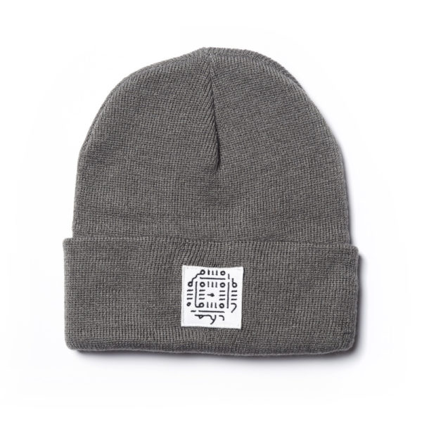 Gray Beanie with Unique Patch