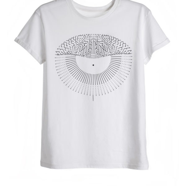 White Eye Print T-shirt short sleeve round neckline