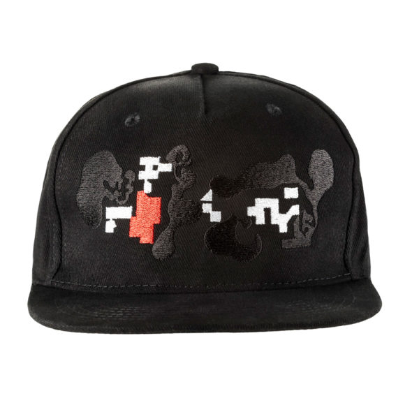 Cotton Unisex Black Snapback with color Pattern