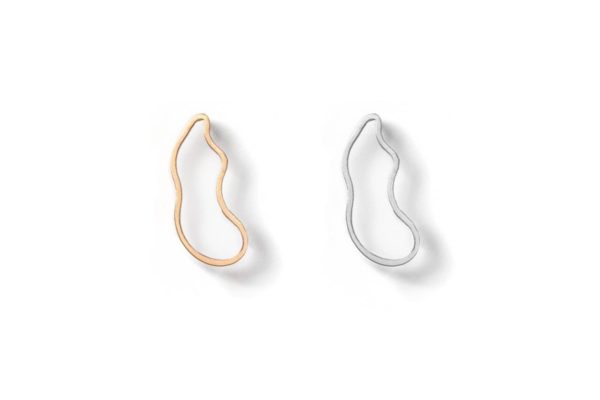 Gold and Silver Outline Ghost Earring hypoallergenic stainless steel