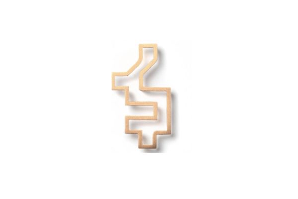 Outline gold Pixel Brooch hypoallergenic stainless steel