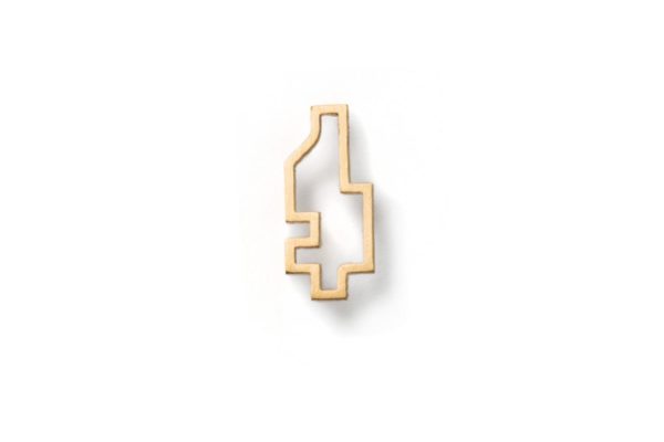 Gold Big Outline Pixel Earring hypoallergenic stainless steelg