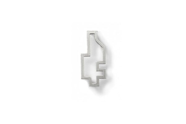 Silver Big Outline Pixel Earring hypoallergenic stainless steelg
