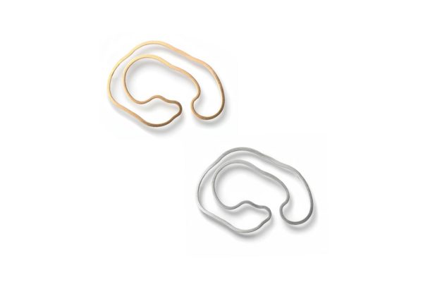 Gold Silver outline Snake Brooch stainless steel