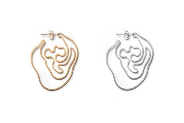 Gold and Silver Labyrinth Earring hypoallergenic stainless steel