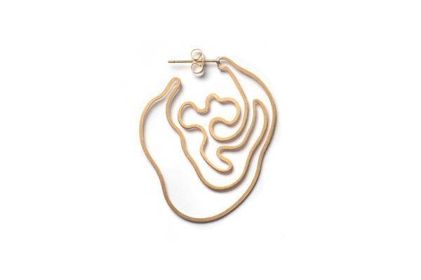 Gold Labyrinth Earring hypoallergenic stainless steel