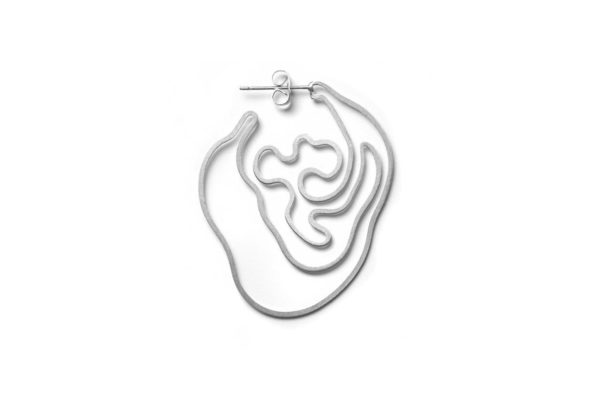 Silver Labyrinth Earring hypoallergenic stainless steel